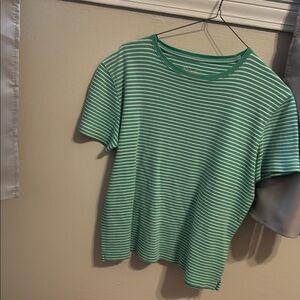 Green and White Striped T-Shirt